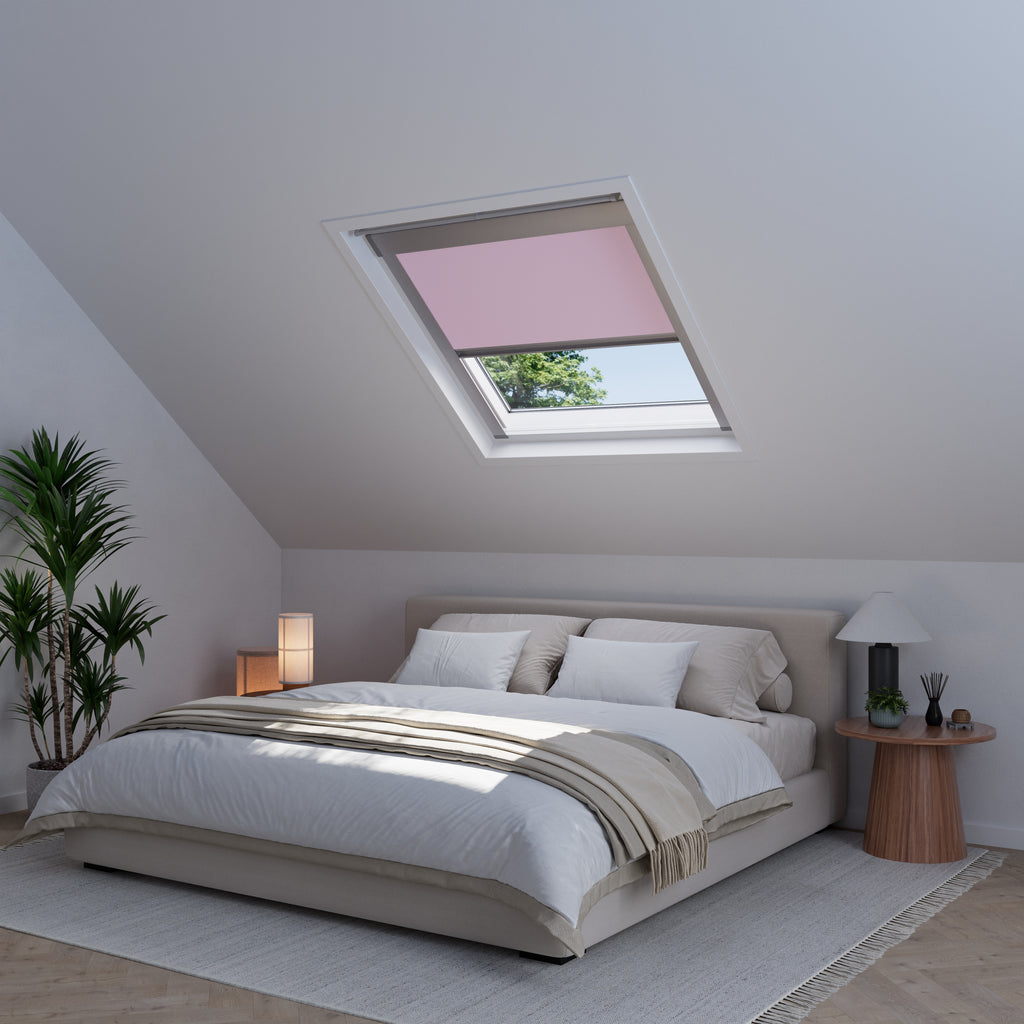 Dakraam rolgordijn Verduister Licht Roze 5910