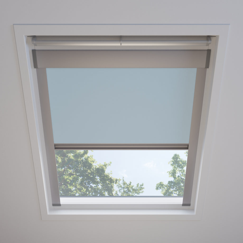 Dakraam rolgordijn Verduister Licht Blauw 5920