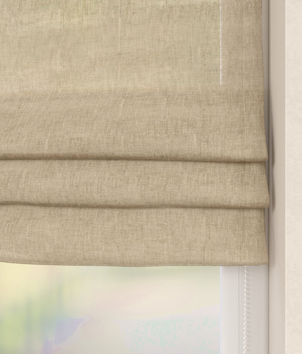 Vouwgordijn Linnenlook Lichtbeige