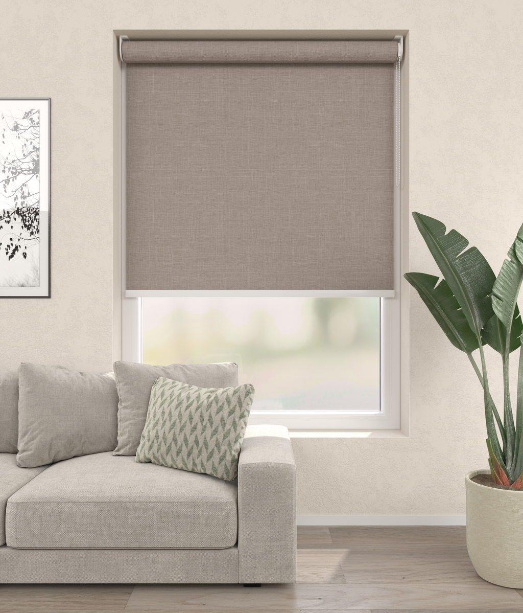 Elektrisch Rolgordijn Toscane Linnenlook Beige 5200