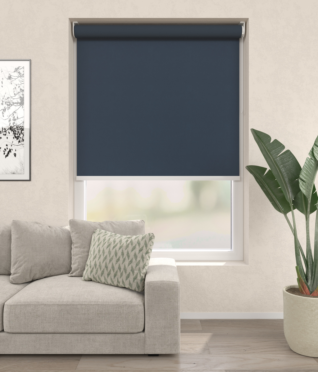 Elektrisch Rolgordijn Milaan Velours Blauw 4100