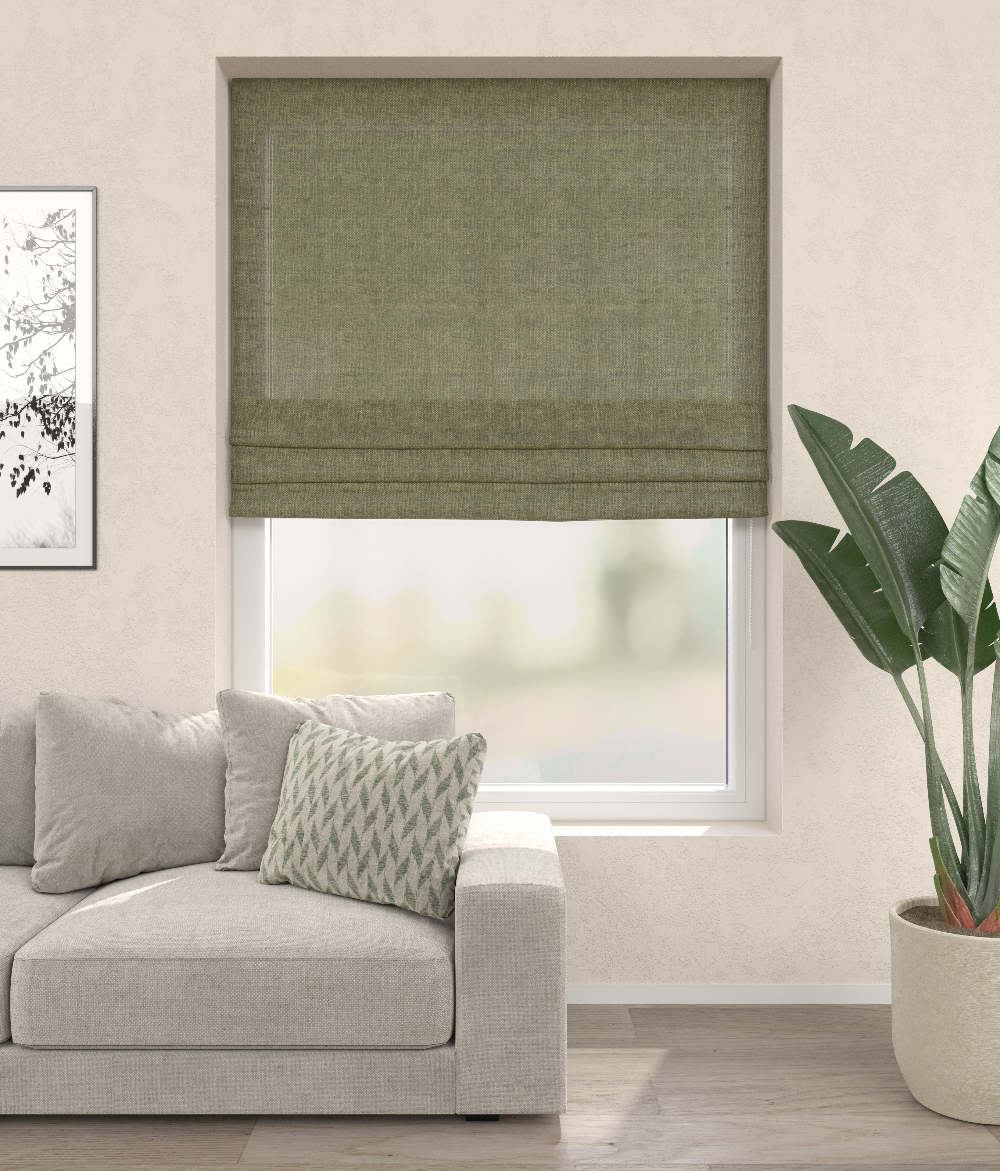 Bellinda Vouwgordijn met ogen, 60 x 140 cm, taupe wit
