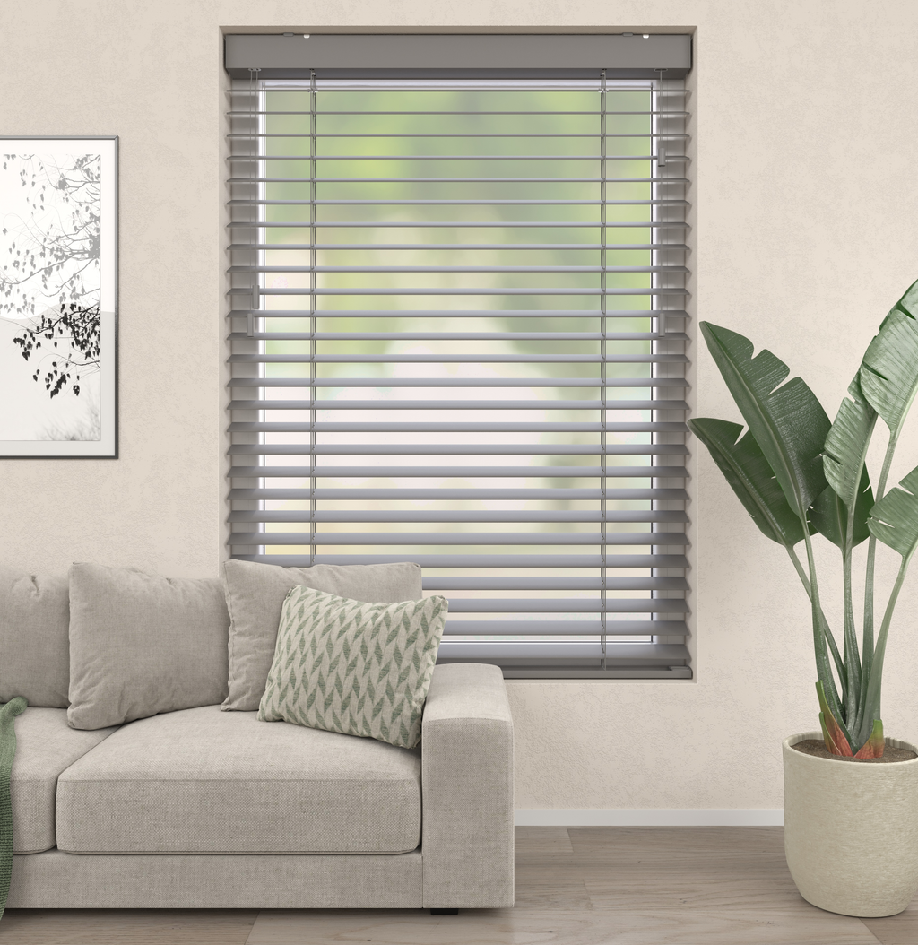 Houten Jaloezie Premium Grijs Taupe Afbeelding 1