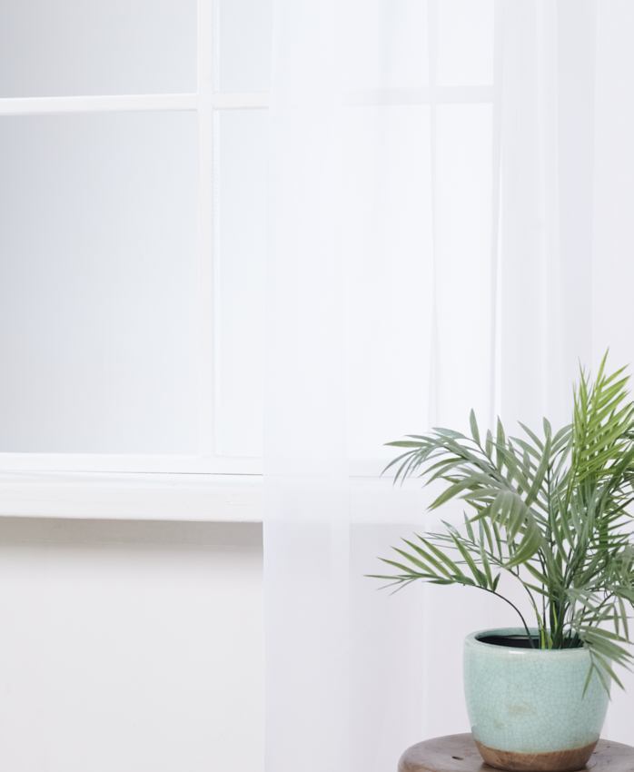 Gordijn Brandvertragende Voile Wit Afbeelding 1