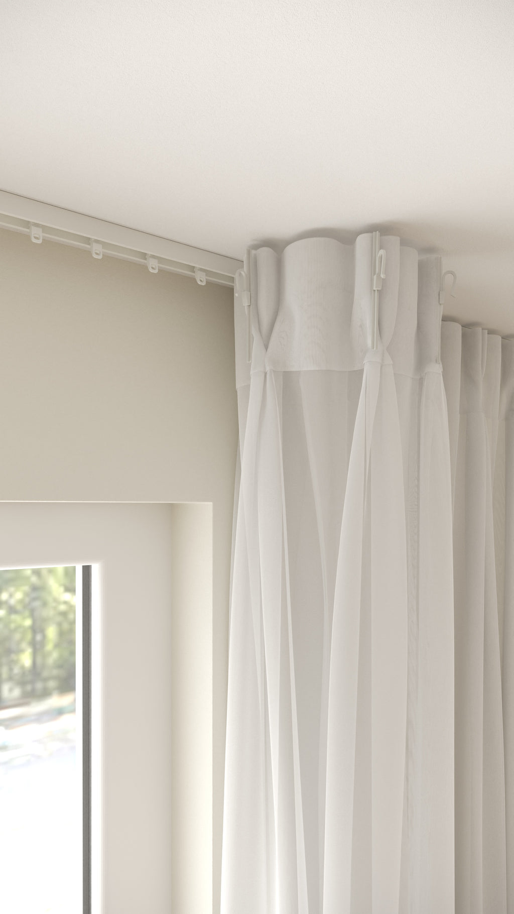 Franse Voile Wit Extra Hoog