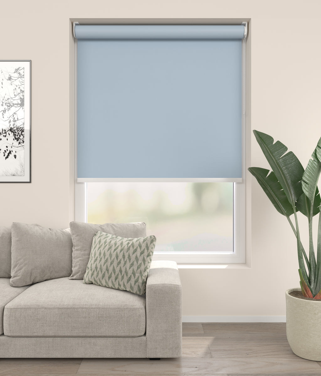 Elektrisch Rolgordijn Rome Verduister Licht Blauw 5920