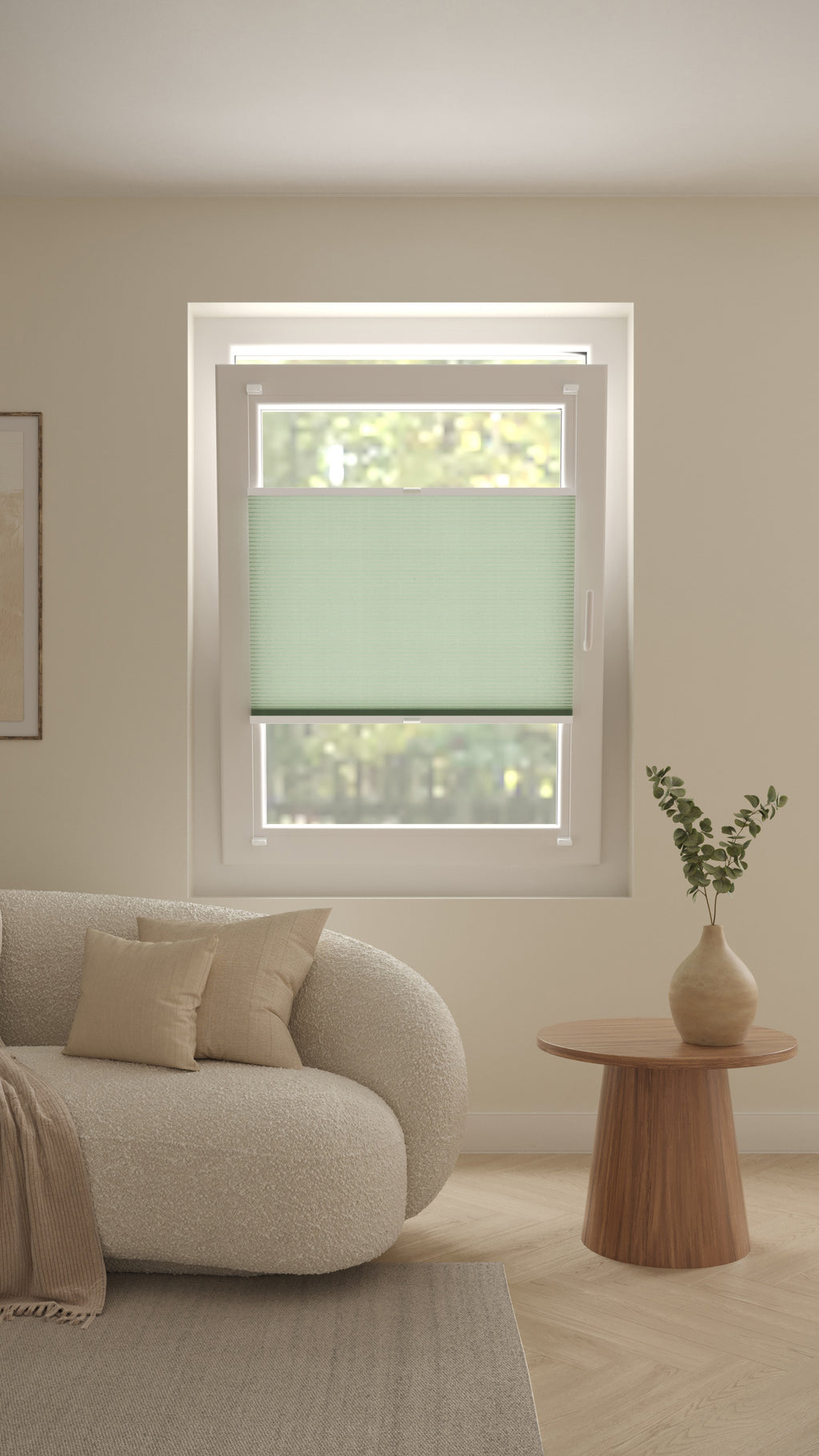 Plissé Gordijn Trend Zachtgroen 08 Draai Kiep Afbeelding 1