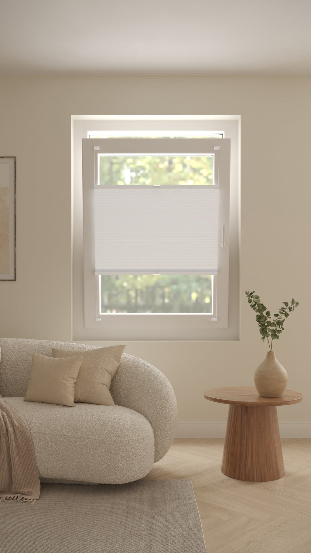 Plissé Gordijn Trend Wit Verduister 01 Draai Kiep Afbeelding 1