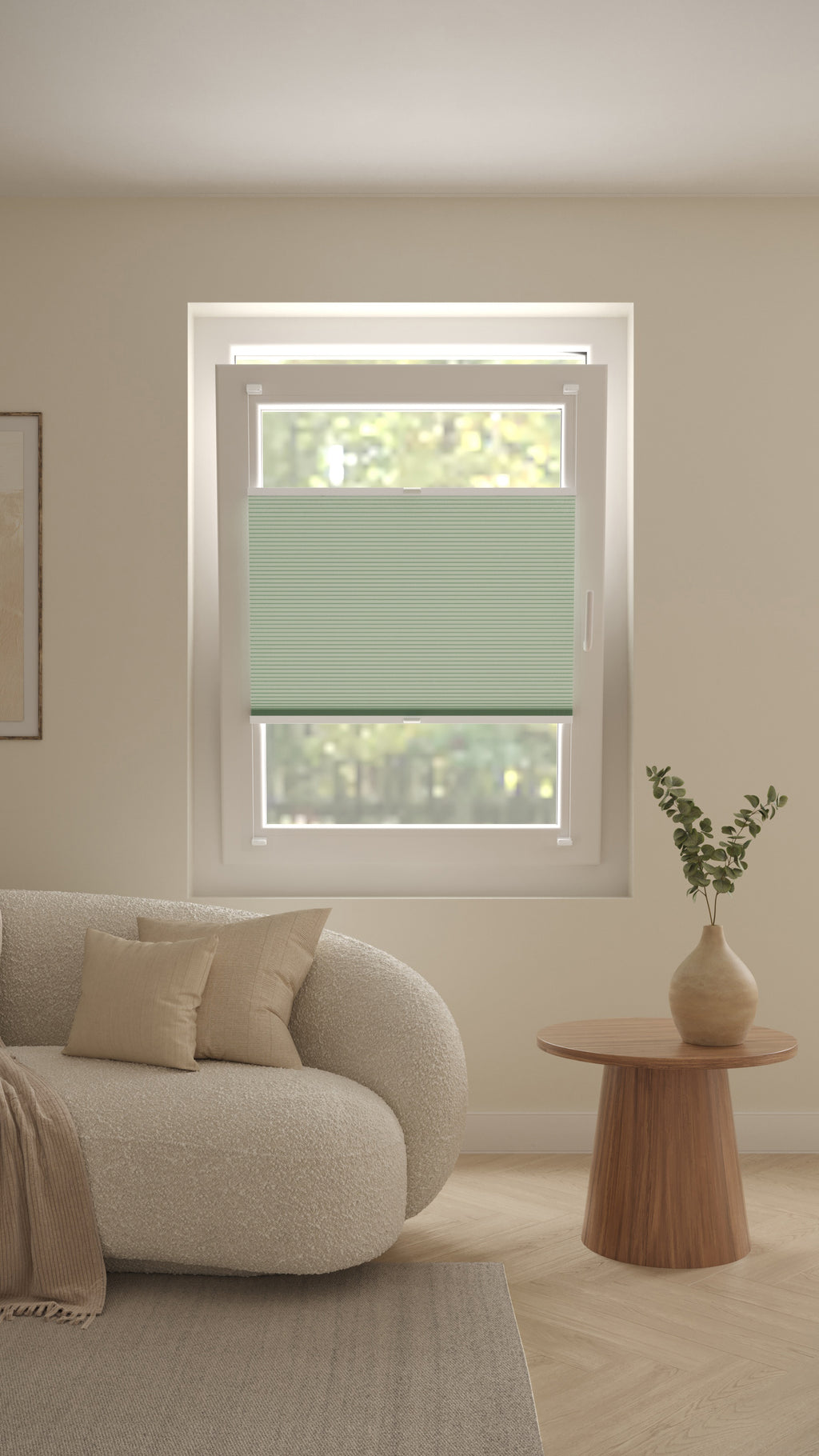 Plissé gordijnen Trend Zachtgroen Verduister 08 - Draai/kiep