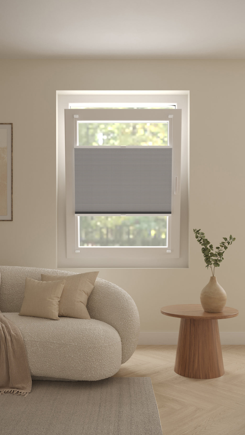 Plissé Gordijn Trend Grijs Verduister 13 Draai Kiep Afbeelding 1