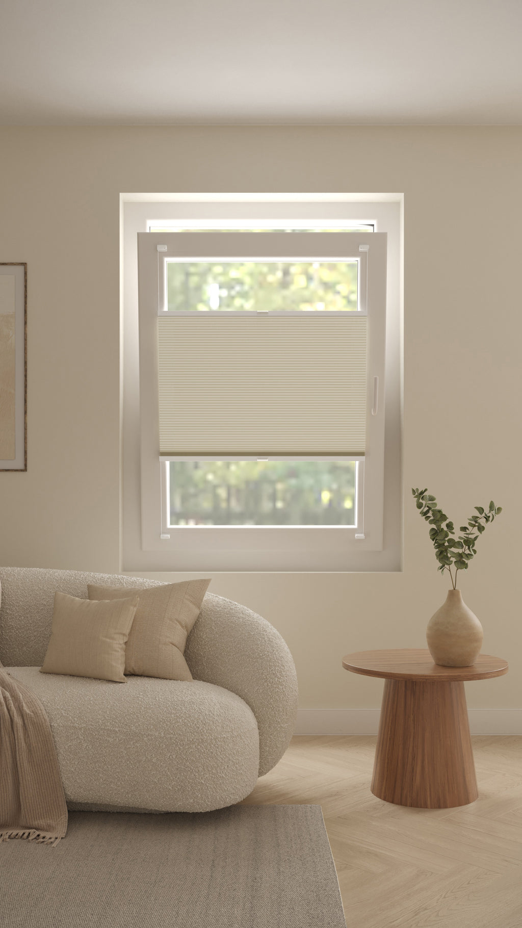 Plissé gordijnen Monaco Ecru Verduister 02 - Draai/kiep