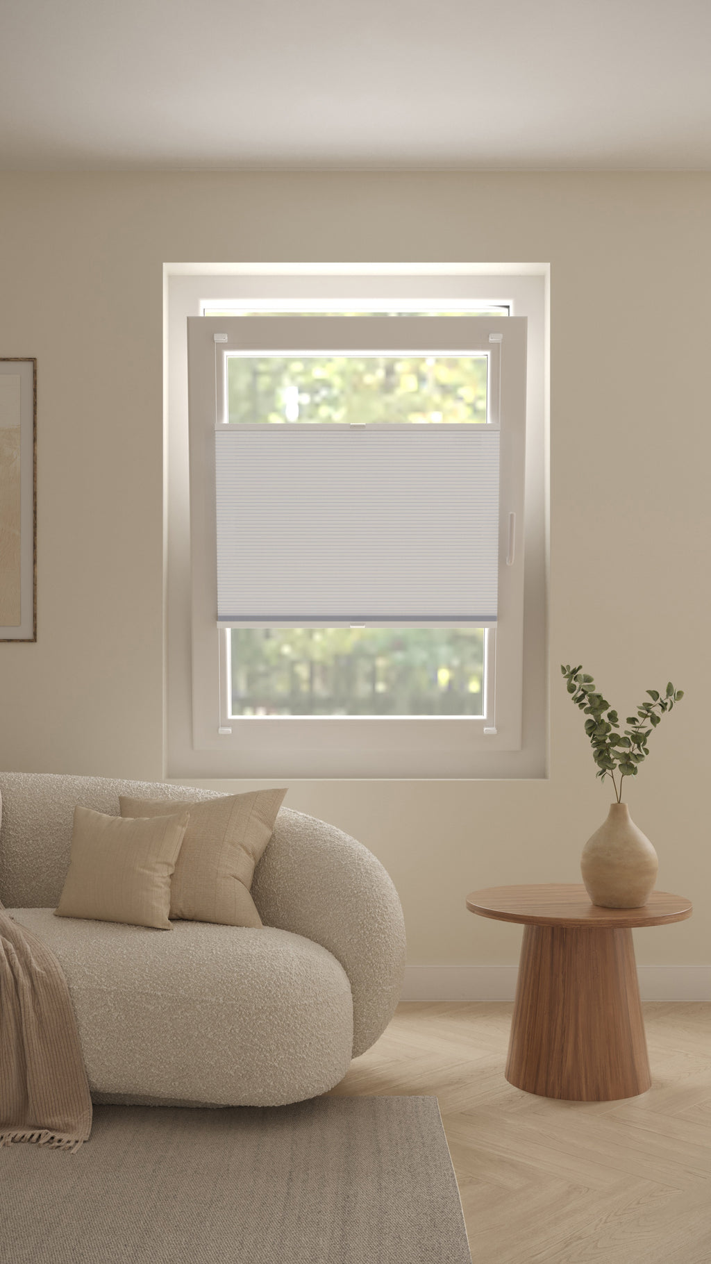 Plissé Gordijn Parijs Wit Verduister 5100 Draai Kiep Afbeelding 1