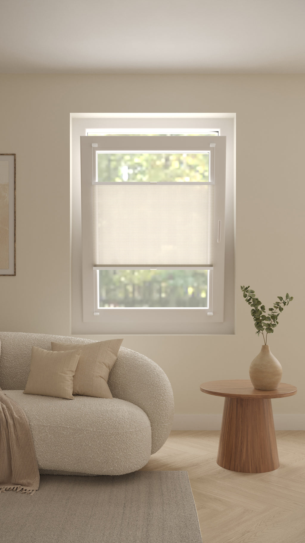 Plissé gordijnen Saint-Tropez Lichtzand 03 - Draai/kiep