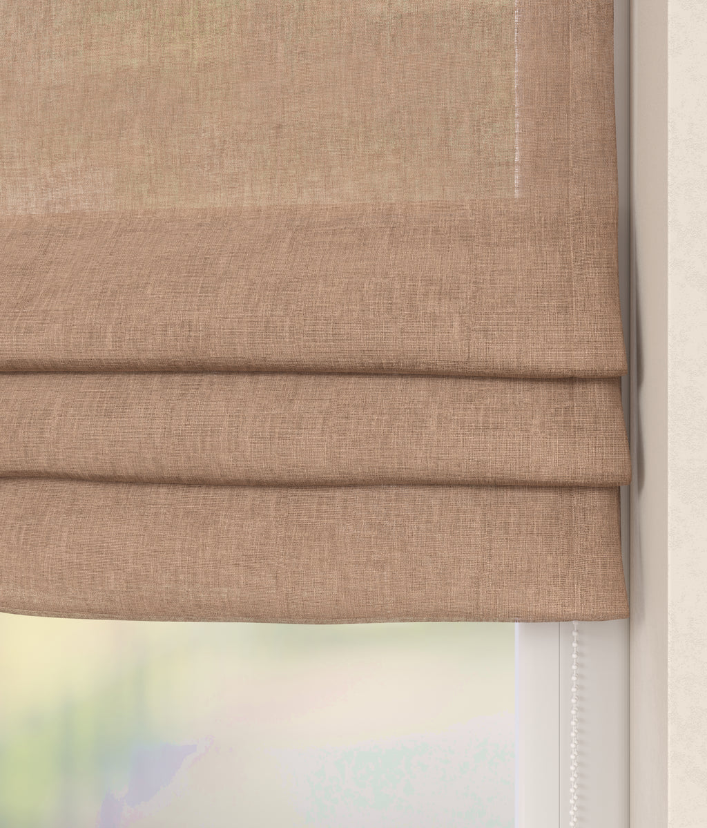 Vouwgordijn Linnenlook Oud Roze