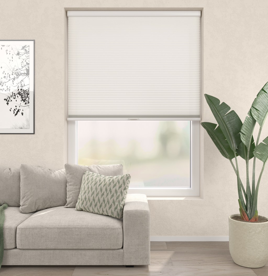 Elektrische Plissé gordijnen Monaco Wit 01