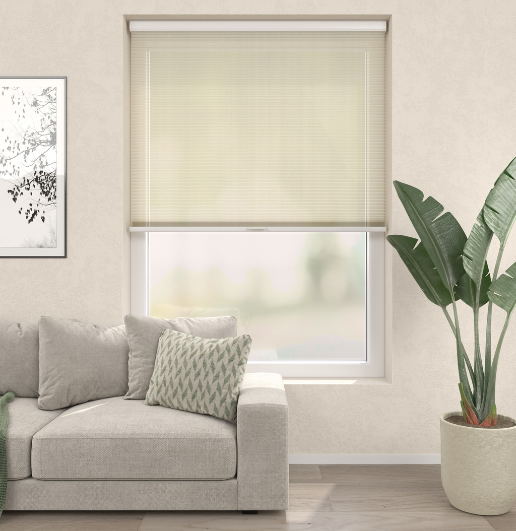 Elektrische Plissé gordijnen Saint-Tropez Naturel 01