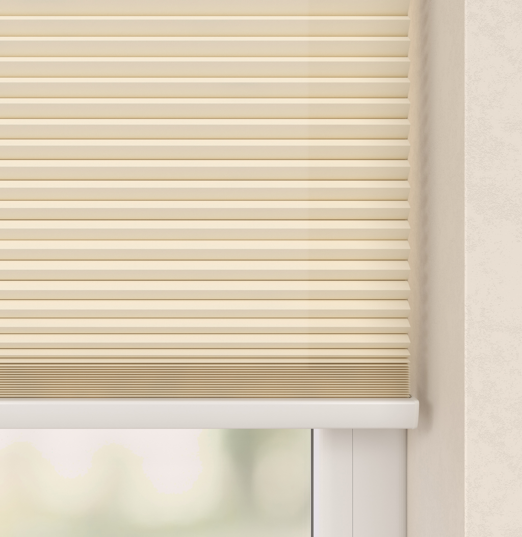 Elektrische Plissé gordijnen Monaco Ecru 02