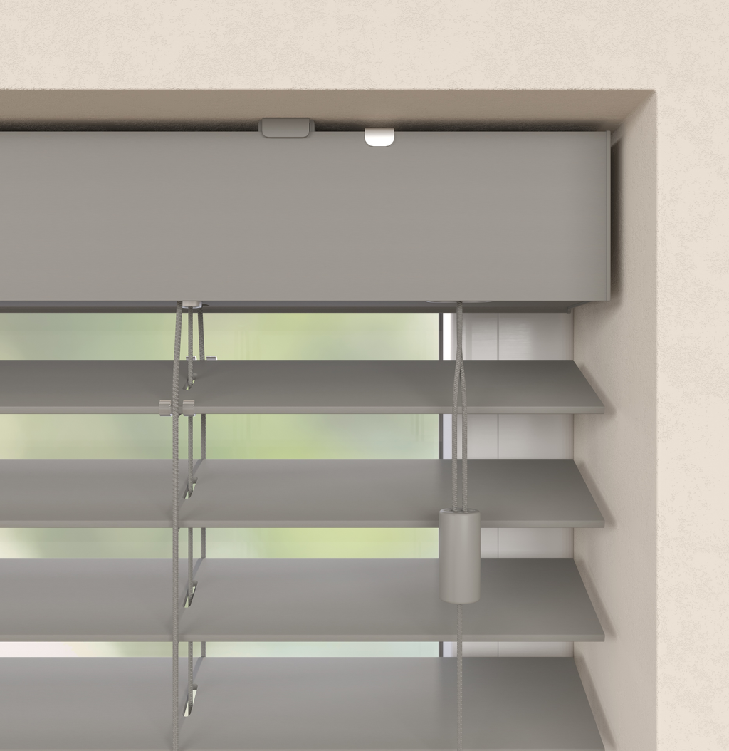 Houten Jaloezieën - Premium Warm Grijs