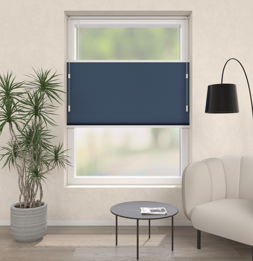 Plissé gordijnen Monaco Blauw Verduister 09