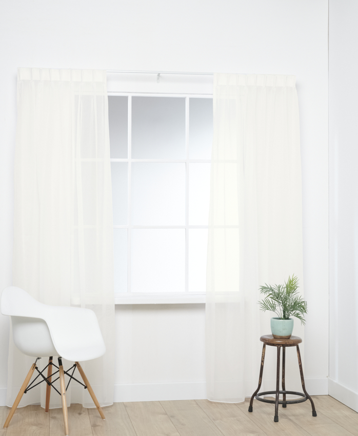 Brandvertragende Voile Ivoor