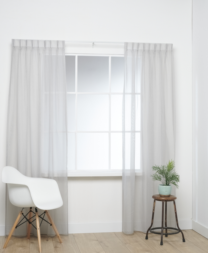 Franse Voile lichtgrijs