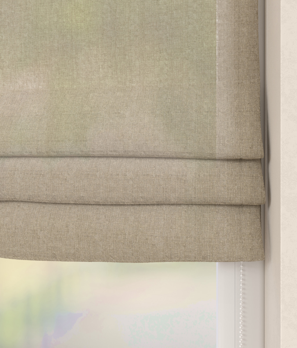 Vouwgordijn Linnenlook Zand