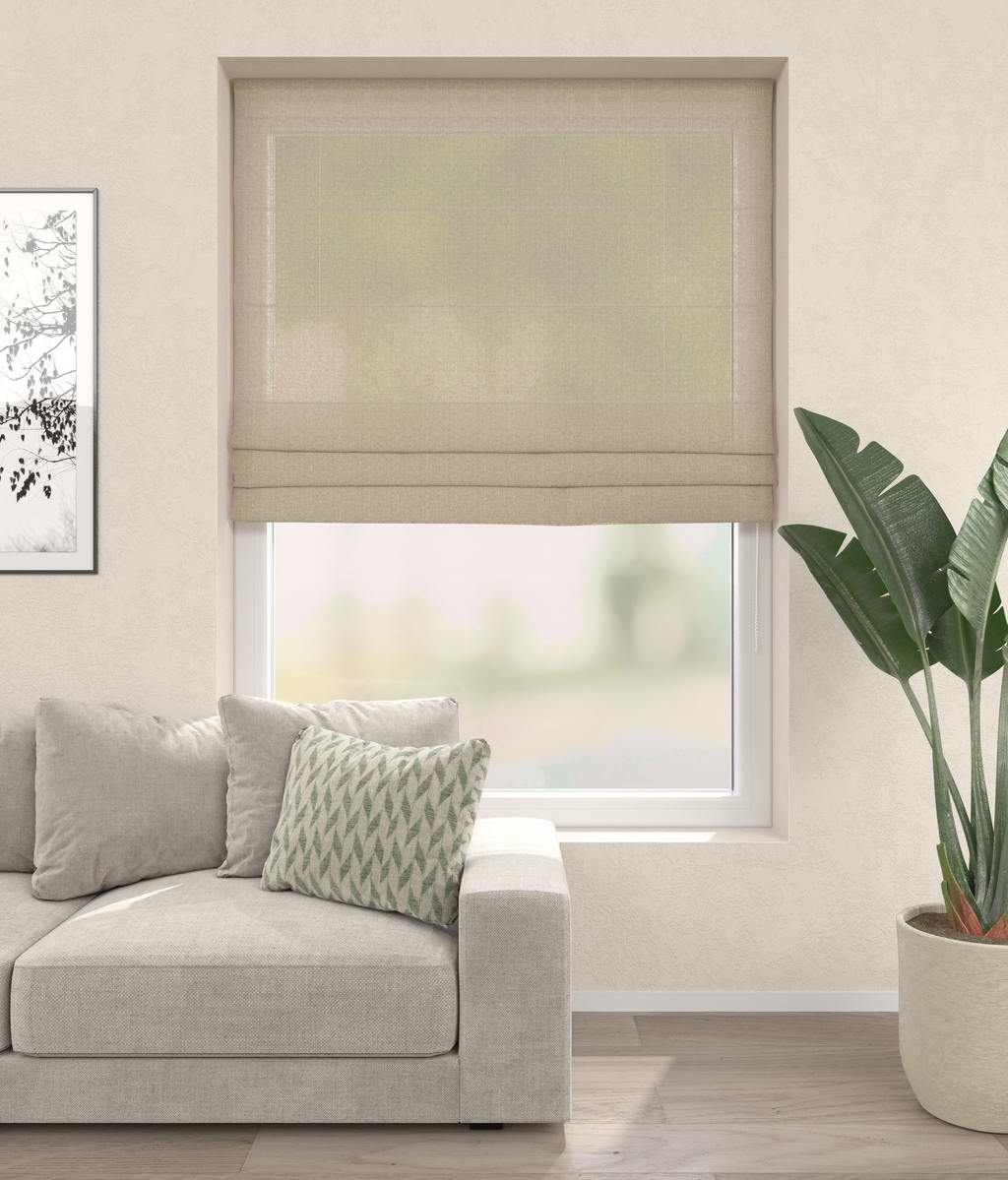 Vouwgordijn Linnenlook Zand