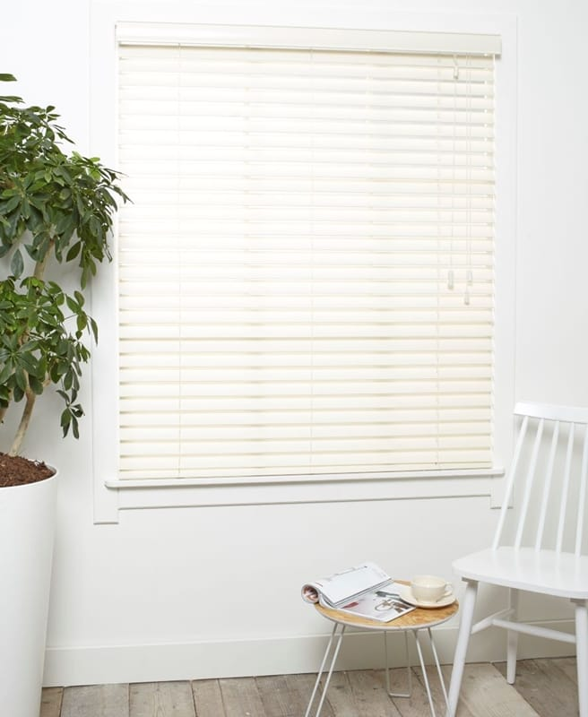 Houten Jaloezieen - Luxe Hoogglans Creme