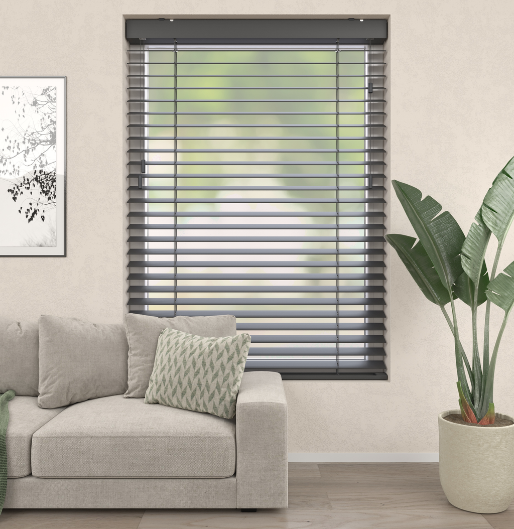 Houten Jaloezieën - Premium Antraciet