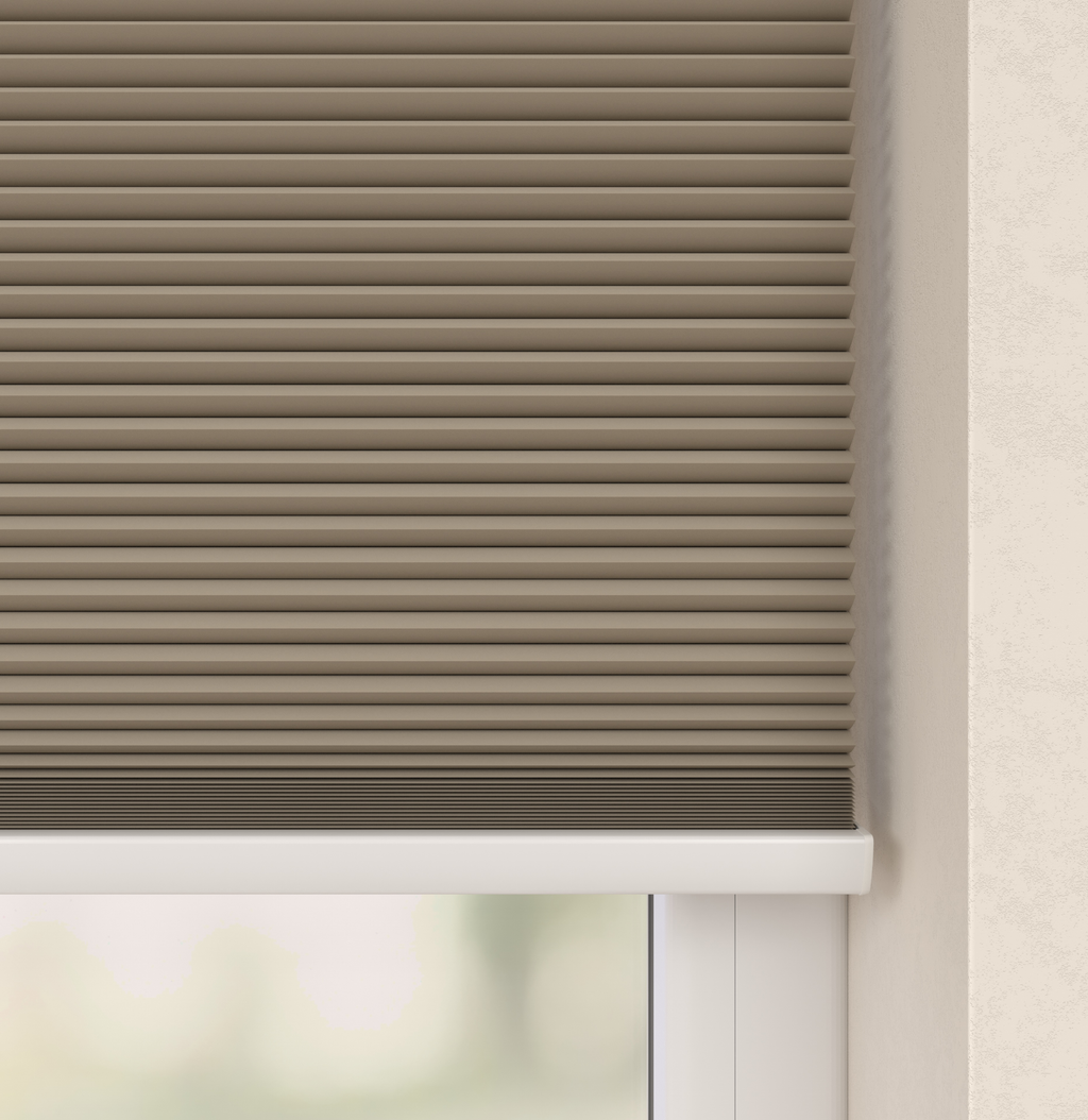 Elektrische Plissé gordijnen Parijs Zand Verduister 5170