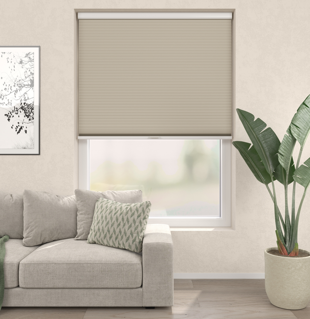 Elektrische Plissé gordijnen Parijs Lichtzand Verduister 5160