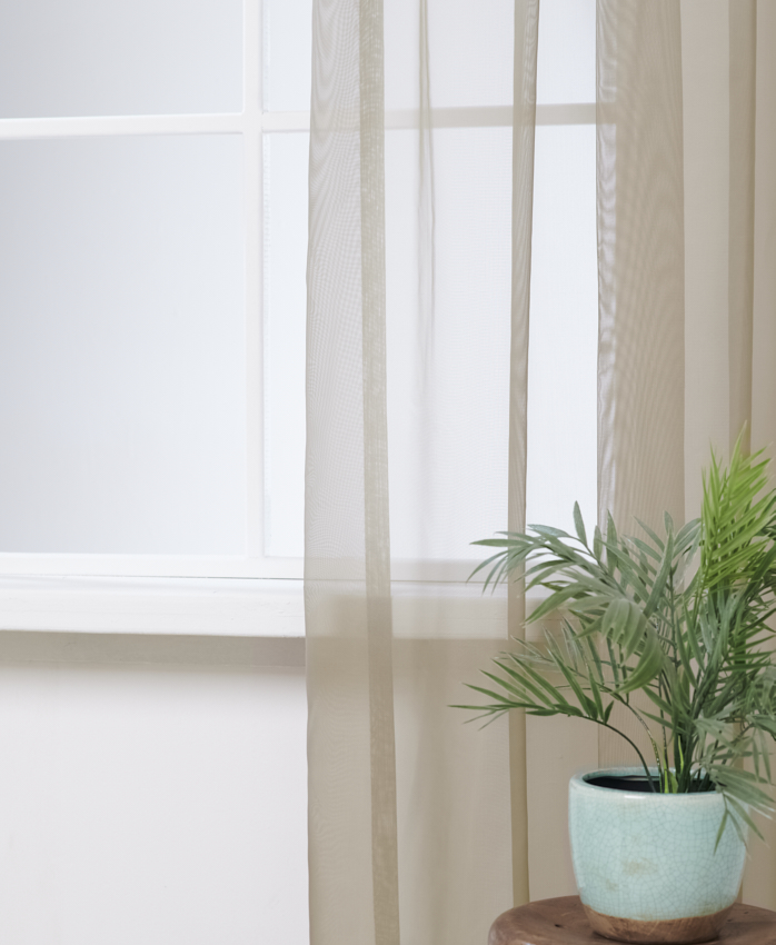 Vitrage Franse Voile Donkerzand Afbeelding 1