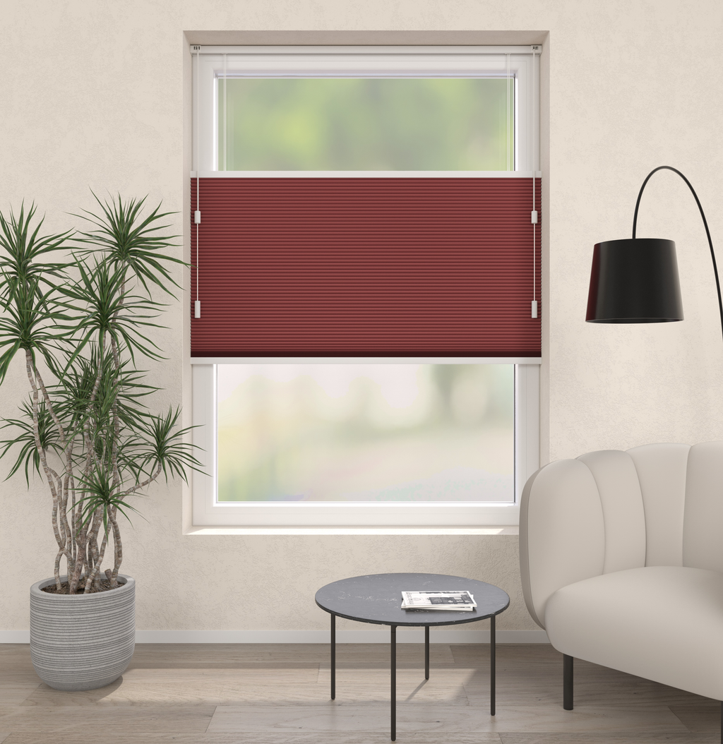 Plissé gordijnen Monaco Rood Verduister 06