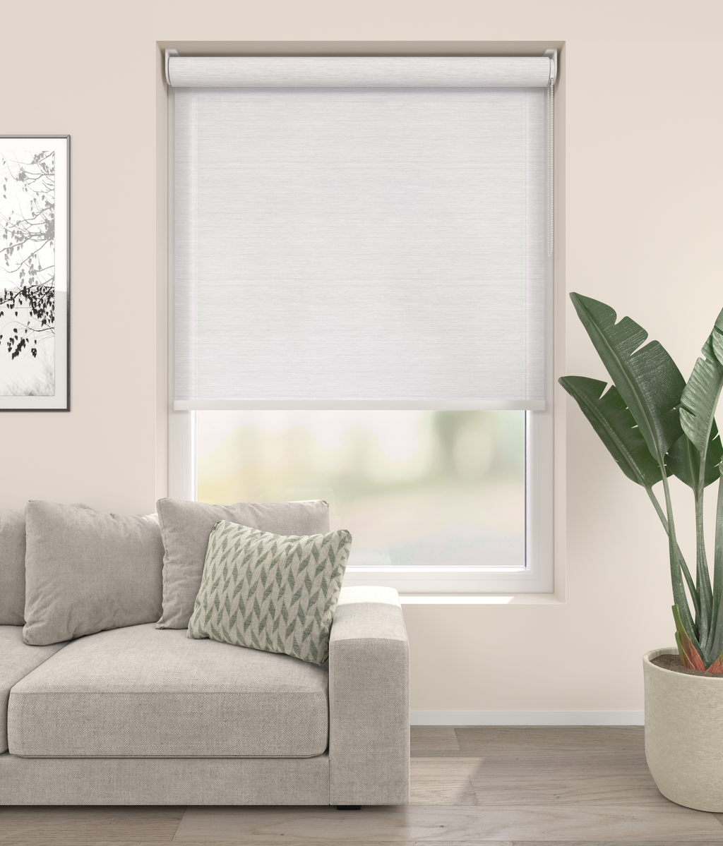 Elektrisch Rolgordijn Siena Bamboe Wit 2 Afbeelding 1