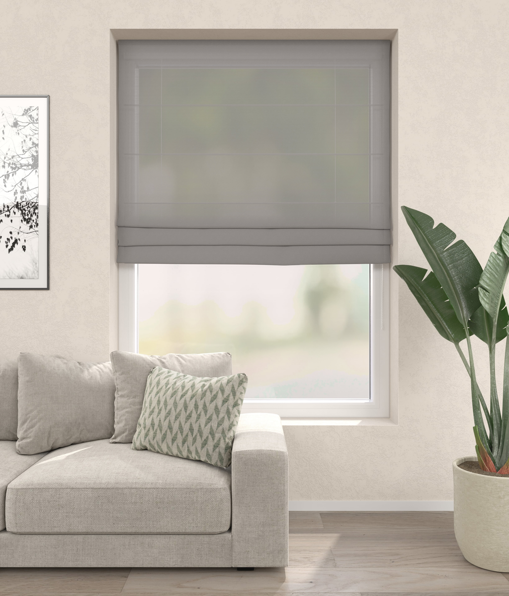 Vouwgordijn Batist Lichtgrijs