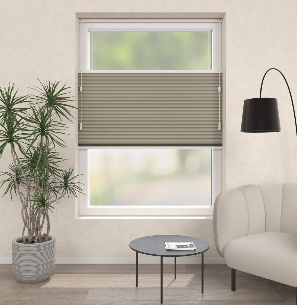 Plissé gordijnen Monaco Zand Verduister 04