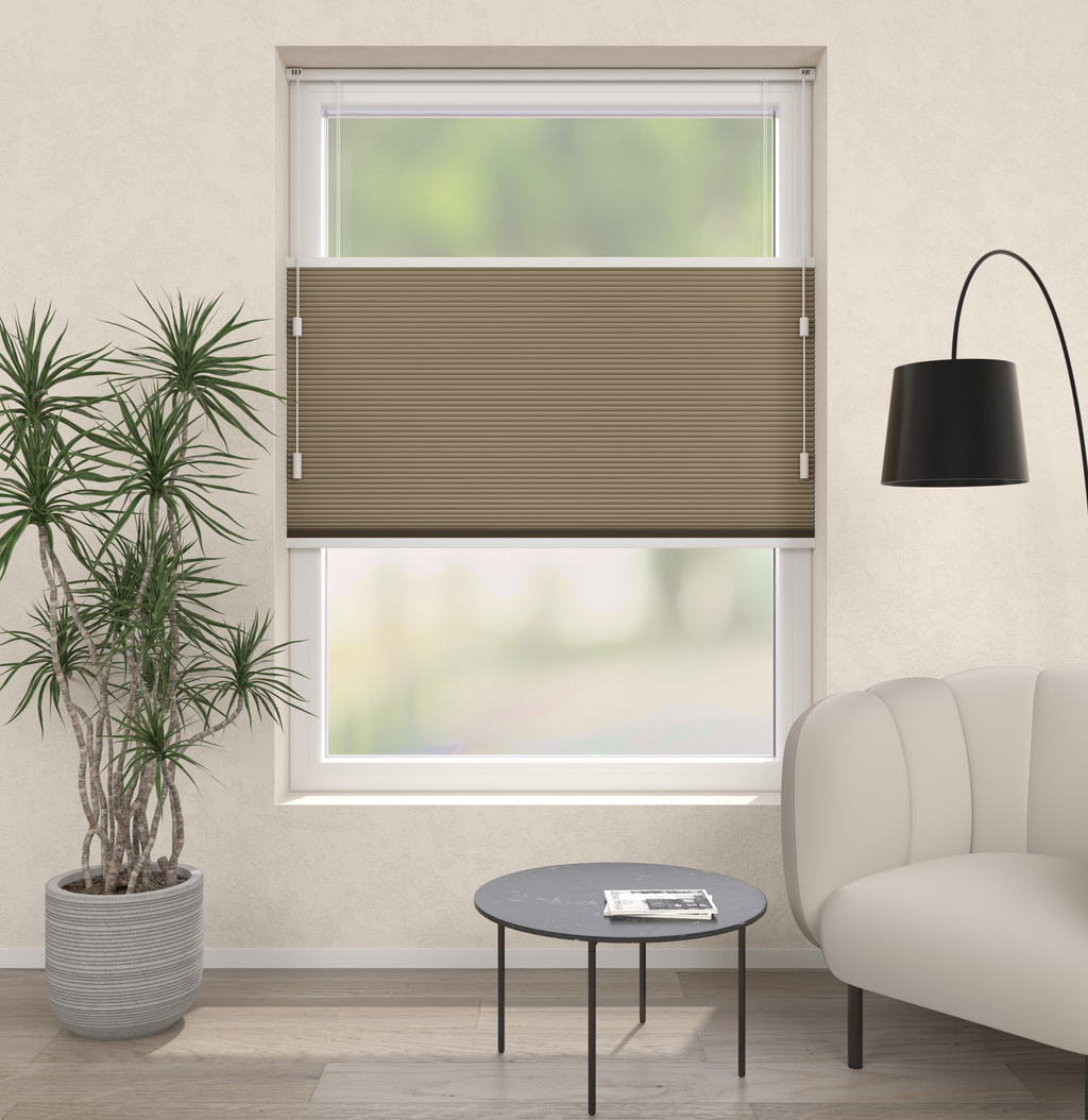 Plissé gordijnen Parijs Zand Verduister 5170