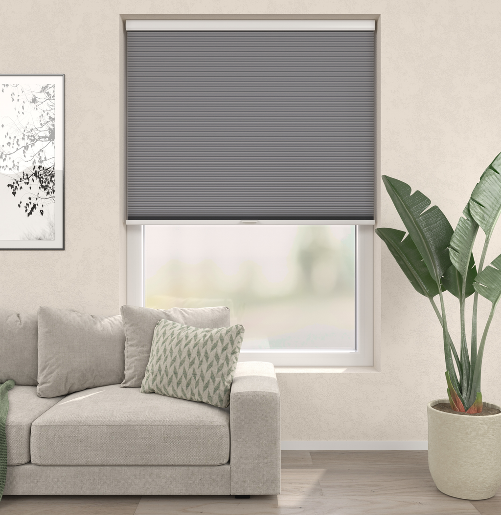 Elektrische Plissé gordijnen Parijs Grijs Verduister 5220