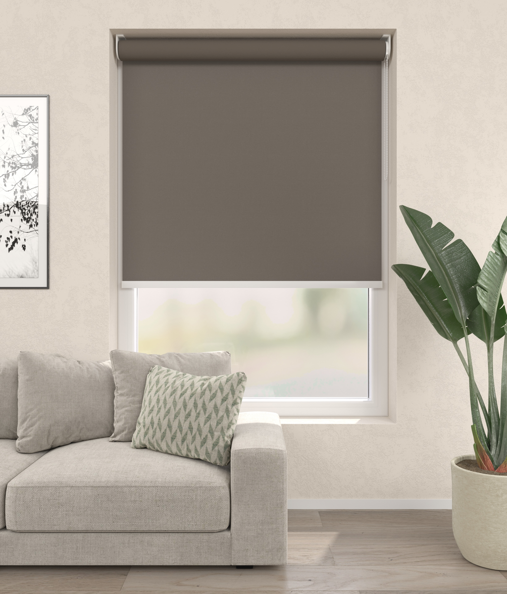 Elektrisch Rolgordijn Milaan Velours Grijstaupe 3600