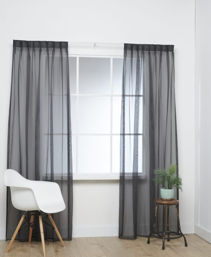 Franse Voile Antraciet