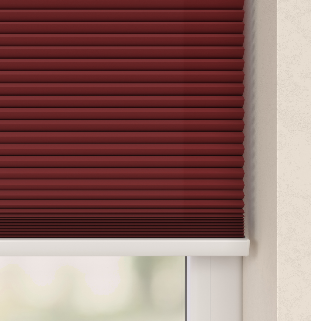 Elektrische Plissé gordijnen Monaco Rood 06