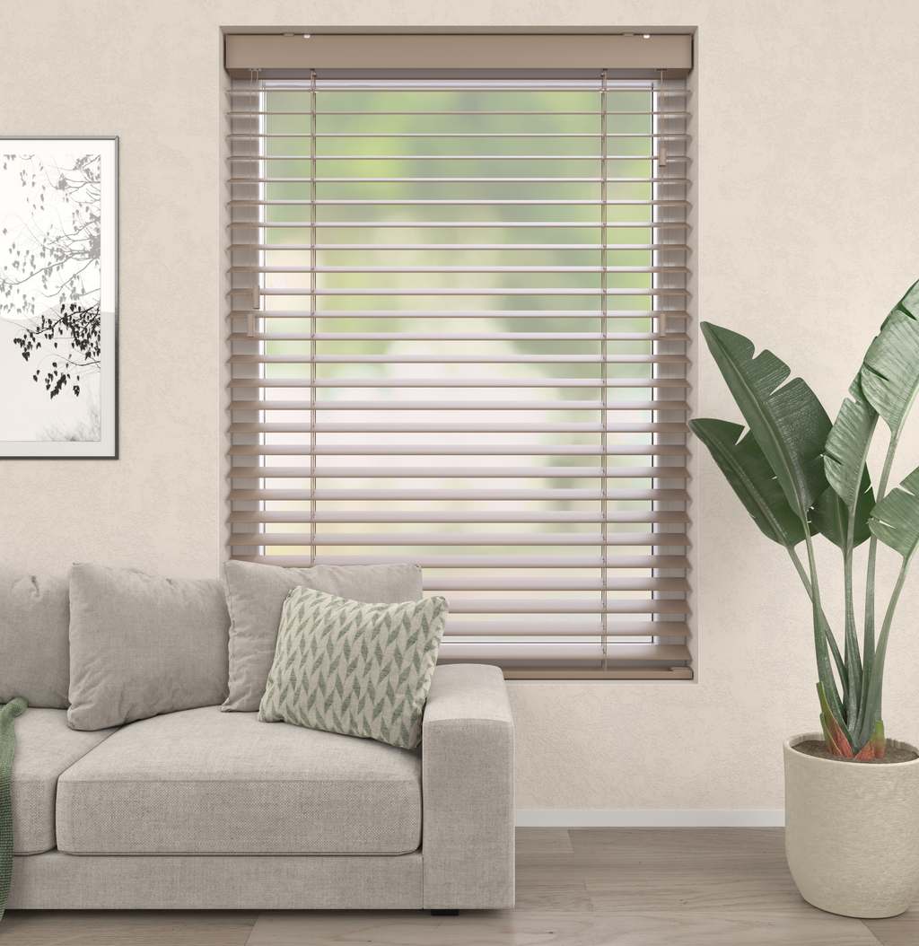 Houten Jaloezieën - Premium Taupe