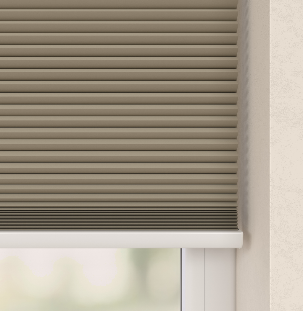 Elektrische Plissé gordijnen Monaco Zand Verduister 04