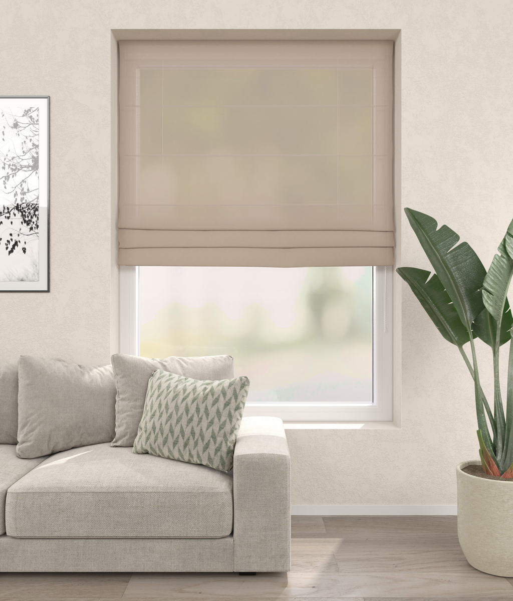 Vouwgordijn Batist Zand