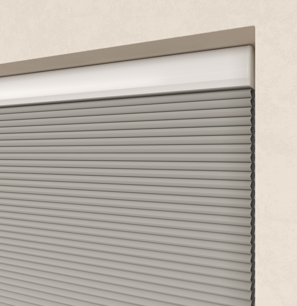 Elektrische Plissé gordijnen Parijs Grijszand Verduister 5230