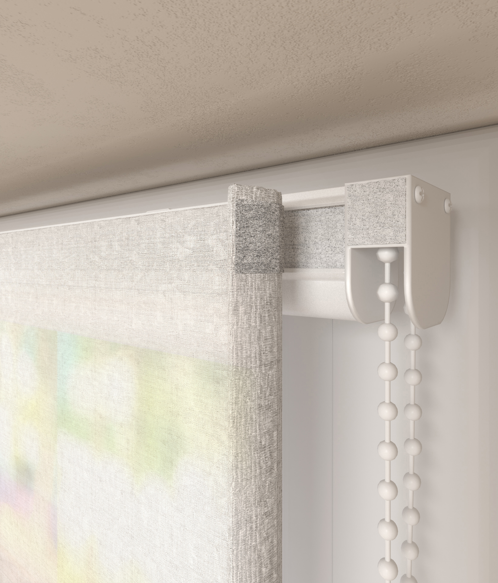 Vouwgordijn Linnenlook Wit