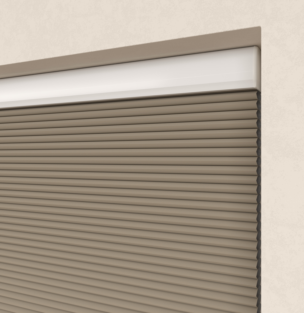 Elektrische Plissé gordijnen Parijs Zand Verduister 5170