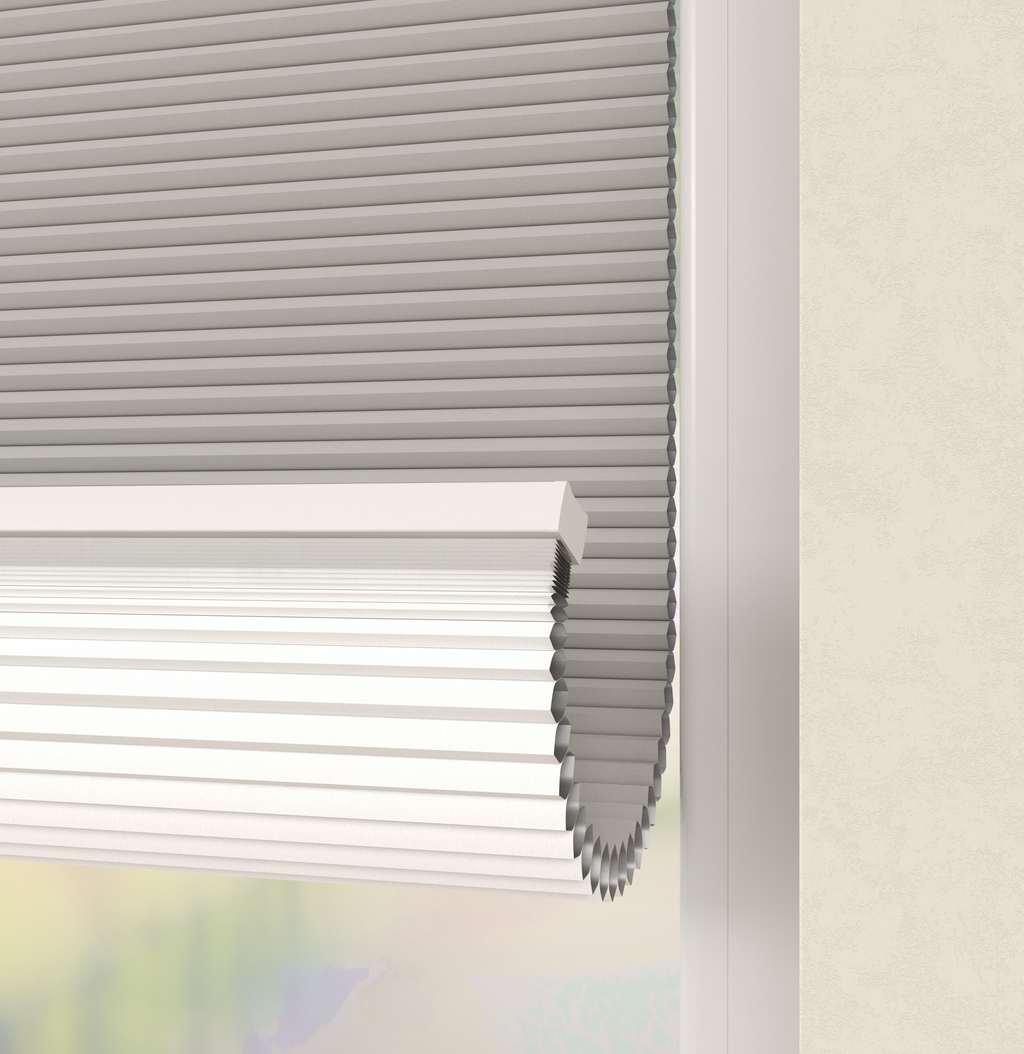 Elektrische Plissé gordijnen Parijs Grijszand Verduister 5230