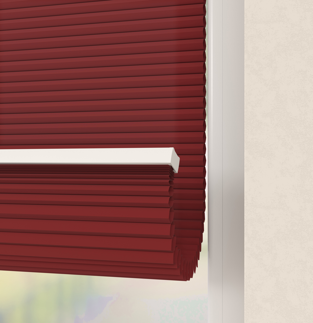 Elektrische Plissé gordijnen Monaco Rood 06