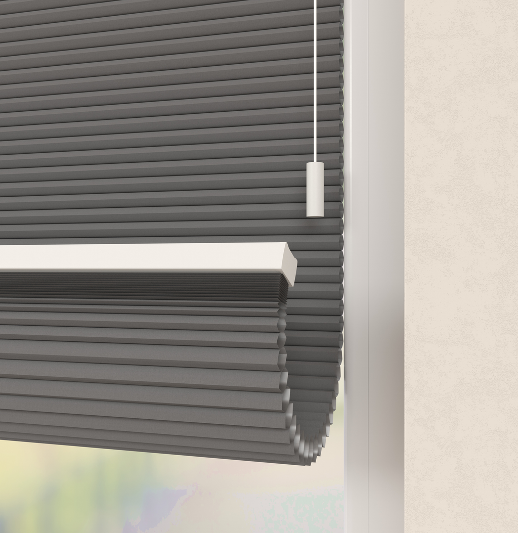 Plissé gordijnen Monaco Antraciet Verduister 12